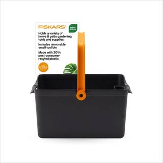 Fiskars Garden Tool Caddy med aftagelig lille v?rkt?jsopbevaring til indend?rs og udend?rs havearbejde lavet med genanvendt plastik