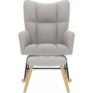 gyngestol med fodskammel stof skygrå