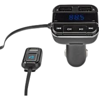Nedis FM-transmitter til bilen  Bluetooth®  Professionel mikrofon  Støjreduktion  MicroSD-kortstik  Håndfri opkald  Stemmestyring  2 x USB