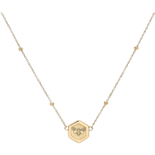 Olivia Burton Gold Bee and Honeycomb Pendant Necklace - 45cm