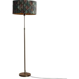 Gulvlampe bronze med oval velourskærm blad design 50cm - Parte