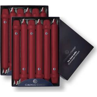Colonial Candle Unscented Taper Candle Classic Collection Traditional Cranberry 8 i pakke med 12 - op til 6 timers forbrænding