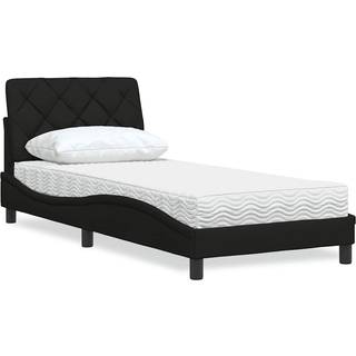 seng med madras 90x200 cm stof sort