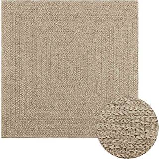 gulvtæppe ZIZUR beige 120x120cm jute-look indendørs og udendørs