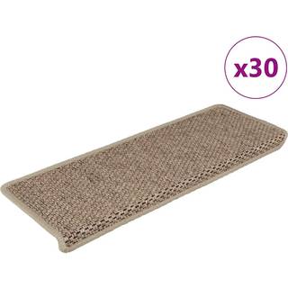 selvklæbende trappemåtter 30stk. 65x21x4cm sisal-look sandfarve