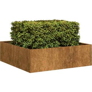 Plantekasse Rustfarvet Forvitringsstål Weathering Steel - 100 x 100 x 30 cm