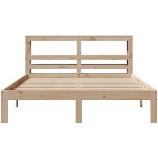 Sengeramme Med Sengegavl Massivt Fyrretræ - Hvid / 135 x 190 cm