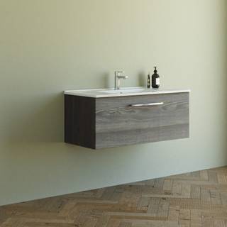 Dansani Mido+ møbelsæt 101cm m/Amber vask og 1 skuffe, Pine grey