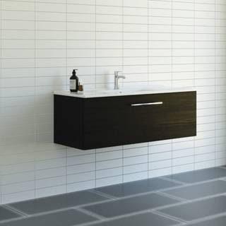 Dansani Mido+ møbelsæt 121cm m/Amber vask og 1 skuffe, sort struktur