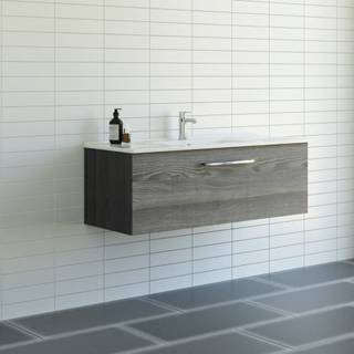 Dansani Mido+ møbelsæt 121cm m/Amber vask og 1 skuffe, Pine grey