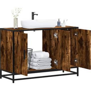 skab til håndvask til badeværelse 90x33x60 cm røget eg