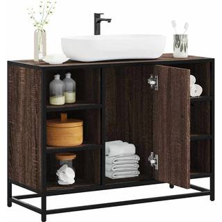 Underskab Til Håndvask 80X33X60 Cm Konstrueret Træ Grå Sonoma - Brun eg