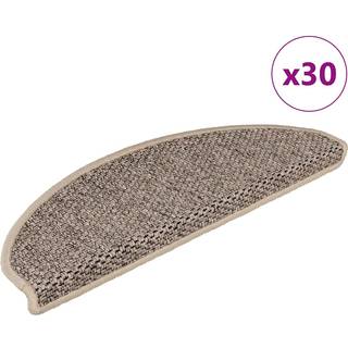 Selvklæbende Trappemåtter Sisal-Look Platina - 30 / Mørk beige / 65 x 21 x 4 cm