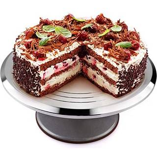 Uten kage stand 12 tommer aluminium kage kage drejebord kage spinner dekorere display standble let at bruge roterende lavet af aluminiumslegering