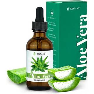 Well's Oil Aloe Vera Oil - Hydratisering af styrkelse og næring | Hårvækst og solskoldningslindring | Alle naturlige | Til hud- og hårpleje (2 fl