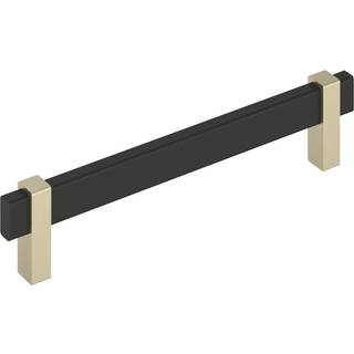 Amerock Mulino 6-5/16 tommer (160 mm) Center-to-center Matte sort/gylden Champagne-kabinettræk BP36727MBBBZ