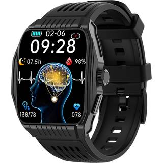 Smartwatch med søvnhjælp, EKG, Bluetooth-opkald Sort