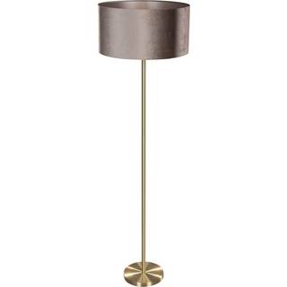 Gulvlampe messing med fløjlsskærm taupe 50 cm - Simplo
