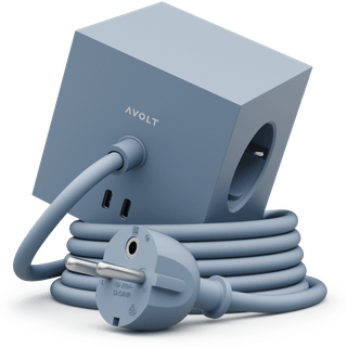 AVOLT - Square 1 w/30W Dual USB-C & Magnetic Base 3m Shark Blå