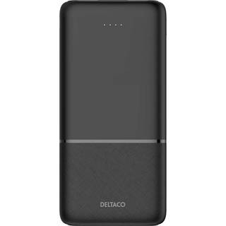 Deltaco 10000mAh USB-C PD PowerBank (20W), Sort, CE
