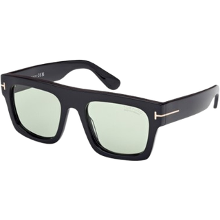 TOM FORD Mand FT0711 FAUSTO 01N Solbriller Acetat Sort Grøn Firkantet Fotokromatisk