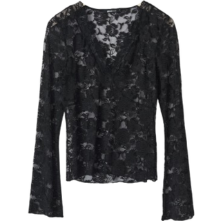 Gina Tricot-Lace top-blondetoppe-Sort-L-Dame
