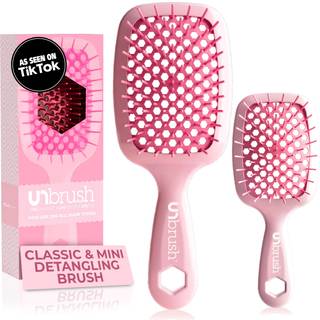 FHI Heat - UNbrush Detangling Brush Combo Pack - Original & Mini UNbrush h?rb?rste til alle v?de/t?rre h?rtyper - DuoFlex Anti Statisk h?rb?rste