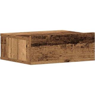 væghængt natbord 40x32x15 cm konstrueret træ gammelt træ-look