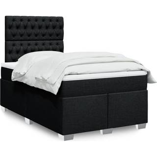 kontinentalseng med madras 120x190 cm stof sort
