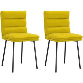spisebordsstole 2 stk. fløjl gul