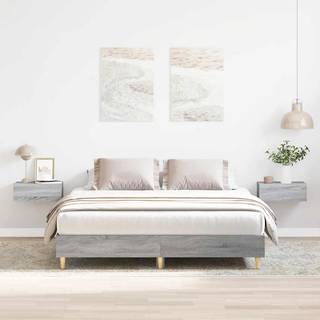 sengestel uden madras 140x200 cm konstrueret træ grå sonoma-eg