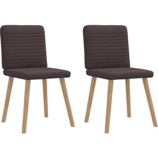 Spisebordsstole Stof - 2 / Mørkebrun