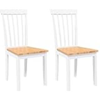 spisebordsstole 2 stk. massivt gummitræ hvid