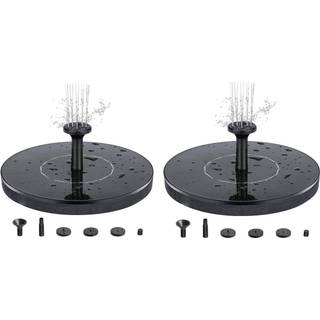 2-pak springvand med solceller 16 cm - Solcellefontæne/vandfontæne