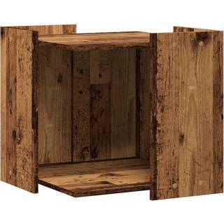 toiletskjuler kattebakke 53x53x51 cm konstrueret træ røget eg