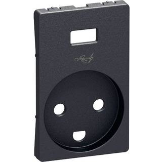 LK FUGA afdækning til stikkontakt med jord og 5V USB-lader 1½ modul, koksgrå