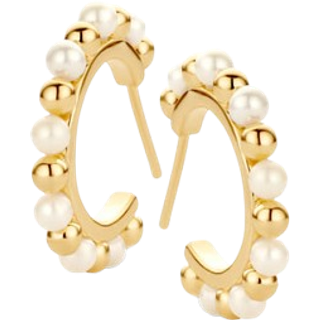 Spirit Icons Gem Hoops Creol Øreringe i Sterling Sølv med Perle