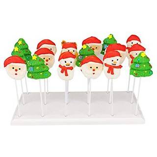 Nangopop Wood Cake Pop Stand Display - 18 Hole Lollipop Holder Candy eller Sucker Stand til Dessert Table of Wedding Shower Birthday Party White