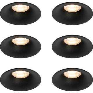Sæt med 6 sorte indbyggede spots GU10 50 mm - Gijs