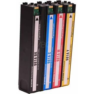 Kompatibelt sæt med 4x printerpatroner til HP 981X Pagewide Enterprise Color 556dn 556dna 556xh 556x