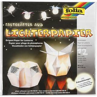 Halvtransparent lyspapir 30x30 cm, 12 ark, hvid