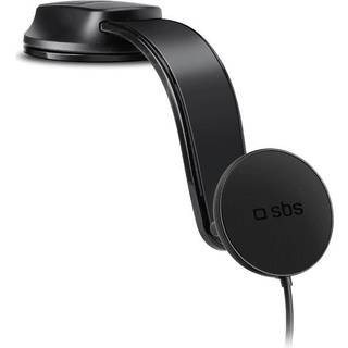 SBS Mobilholder til Bil - Fastgørelse til Forrude og Instrumentbræt - MagSafe Kompatibel - Sort