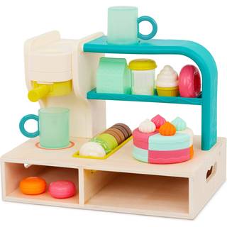 B. Toys -Mini Chef - Coffee Shop Playset - Foregående Play -Coffee Shop Playset - Coffee Machine Cups Bageri Desserter - Barista & Baking Roll -P