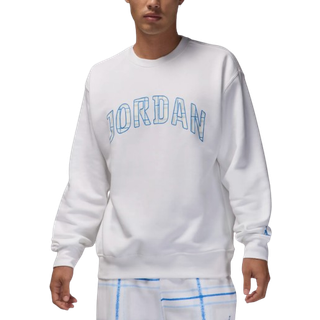 Jordan Essentials-sweatshirt i fleece med rund hals til mænd - hvid - M