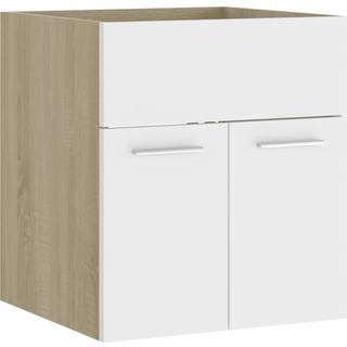 skab til håndvask 41x38,5x46 cm konstrueret træ hvid sonoma-eg