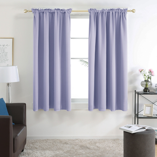 DECONOVO SOLID ROD POCKE GARSTER TIL SPRING DECORATION 54 tommer lang termisk isoleret værelse mørkere gardiner til lille vindue - W42 x L54 tomm