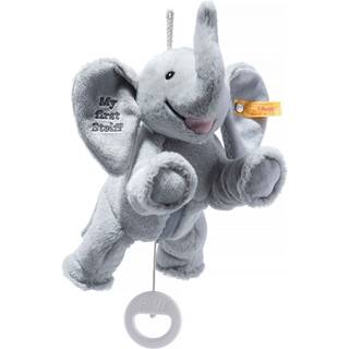 Steiff Ellie Elephant Musical Pull Toy 10 tum ljusgrå fredlig vaggvisa plysch elefant gosig mjuk plyschmaskin tvättbar