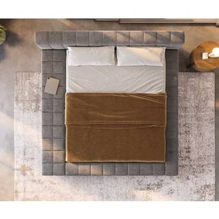 Polsterbettgestell Espazio 180x200 cm Mikrofaser Grau mit Stauraum