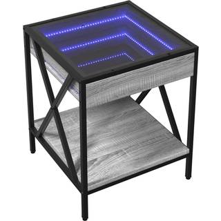 Sofabord Med Infinity Led-Lys 40X40X49 Cm - Grå sonoma-eg