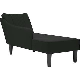 Chaiselong Med Højre Armlæn Fløjl - Sort